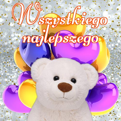 Urodziny! Wszystkiego najlepszego!! balony, Zabawka, Kartka Wszystkiego Najlepszego, Wszystkiego najlepszego, pluszowy miś, Kartki urodzinowe, pluszowa zabawka urodzinowa, zabawki!