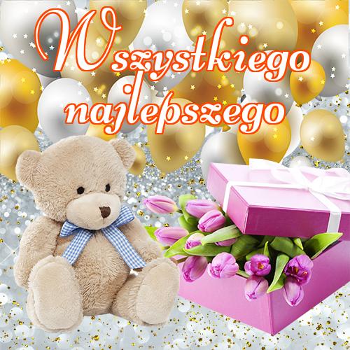 Urodziny! Wszystkiego najlepszego!! Kartki urodzinowe, pluszowy miś, pluszowa zabawka urodzinowa, balony, Zabawka, Kartka Wszystkiego Najlepszego, Wszystkiego najlepszego, zabawki!