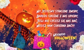 Daj cukierka! Kartka Halloweenowa.