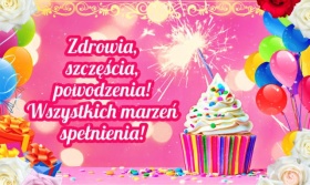 Urodzinowe życzenia i torcik