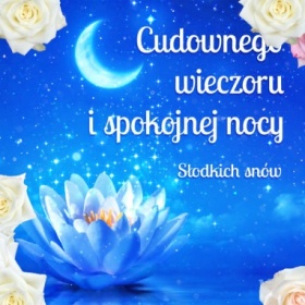 Biała lilia – kartka na Dobranoc