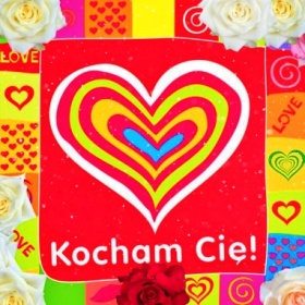 Kocham Cię – pocztówka na walentynki