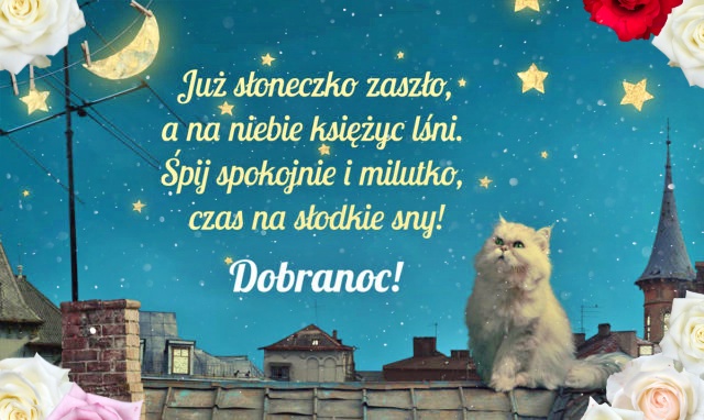 Już słoneczko zaszło… Kartka na dobranoc!