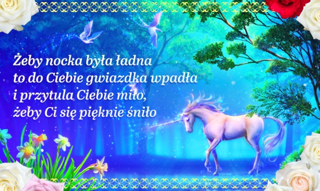 Dobranoc – kartka z jednorożcem!