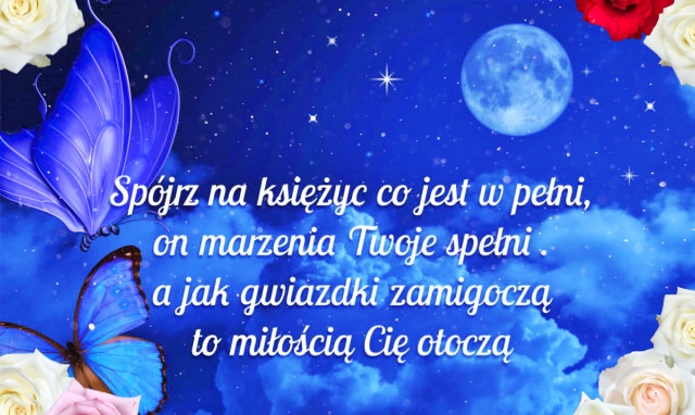 Kartka na dobranoc księżyc!